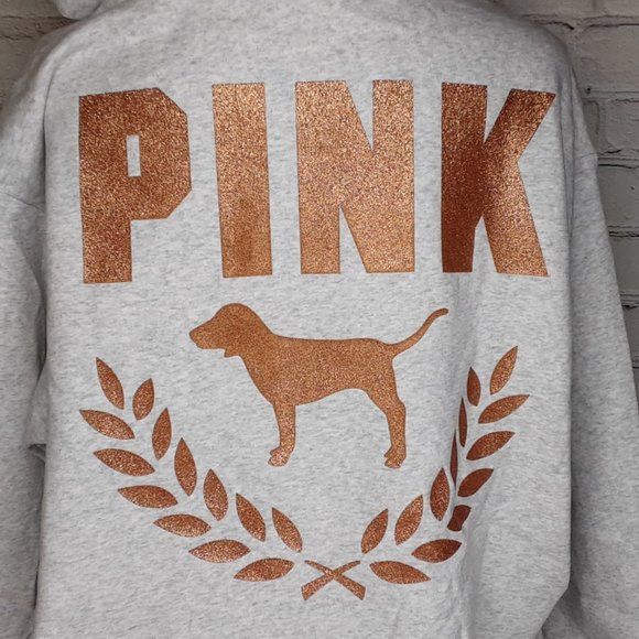 VICTORIA'S SECRET 'PINK' SIGNATURE DOG LOGO SHIPPING BACK FLEECE HOODIE - Picture 3 of 16